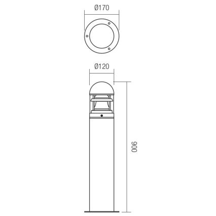 Redo 9945 - Lampa podłogowa zewnętrzna ARGO 1xE27/42W/230V IP54