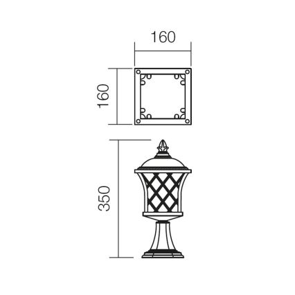 Redo 9953 - Lampa zewnętrzna BREMEN 1xE27/42W/230V IP23 zl./patyna
