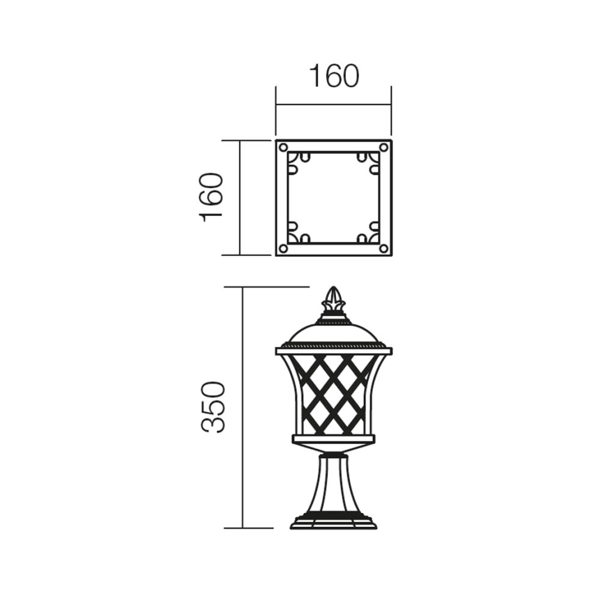 Redo 9953 - Lampa zewnętrzna BREMEN 1xE27/42W/230V IP23 zl./patyna