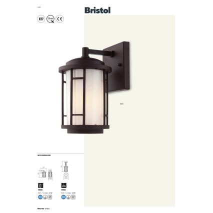 Redo 9956 - Lampa wisząca zewnętrzna na łańcuchu BRISTOL 1xE327/42W230V IP23