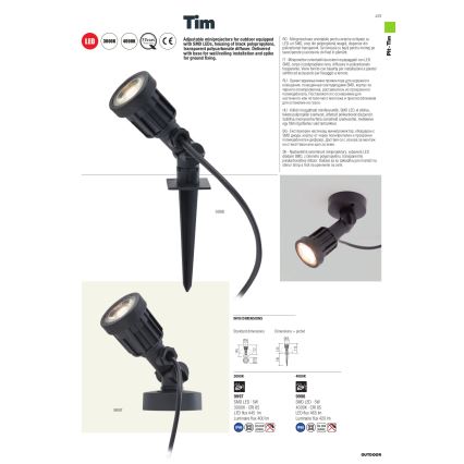 Redo 9997 - LED Lampa zewnętrzna TIM LED/5W/230V 3000K IP65