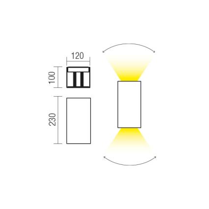 Redo 90568 - LED Kinkiet zewnętrzny VARY 2xLED/10W/230V 4000K IP54 antracyt