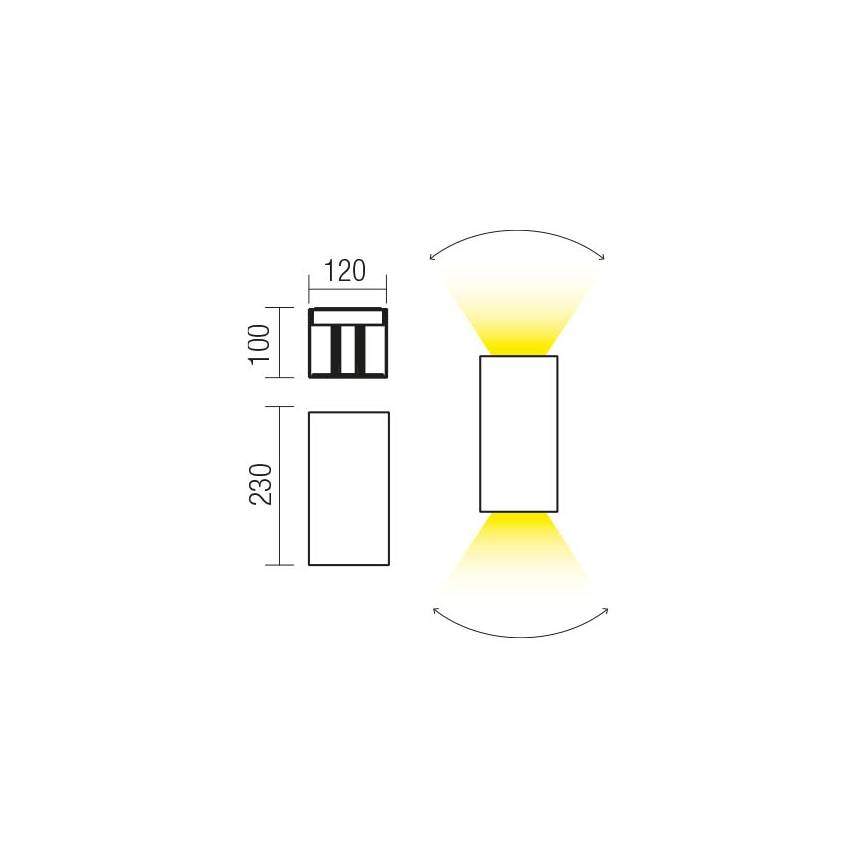Redo 90568 - LED Kinkiet zewnętrzny VARY 2xLED/10W/230V 4000K IP54 antracyt