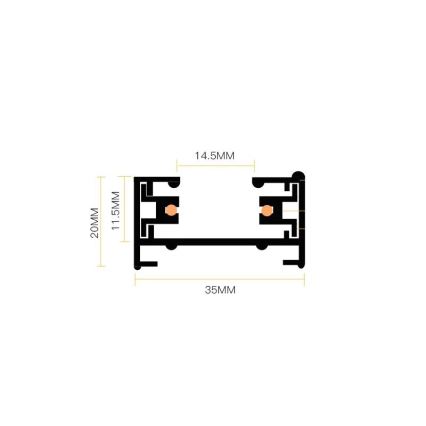 Reflektor do systemu szynowego 5xGU10/25W/230V czarny
