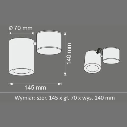 Reflektor HOBRO 1xGU10/10W/230V biały