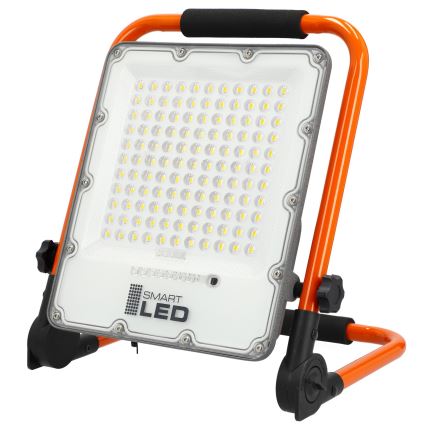 Reflektor LED ładowalny ze stojakiem 100W/3,2V 4500K 15000 mAh IP65 pomarańczowy