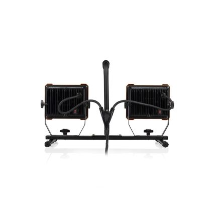 Reflektor LED na statywie 2xLED/30W/230V 4000K IP65 pomarańczowy/czarny