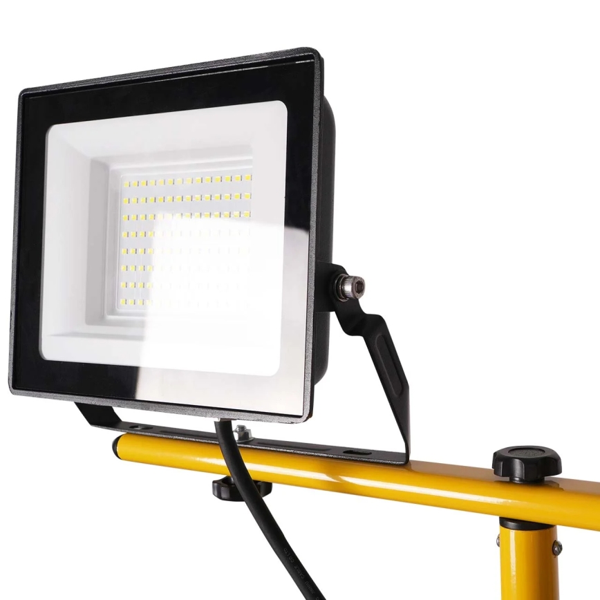 Reflektor LED na statywie 2xLED/50W/230V 6500K IP65 żółty