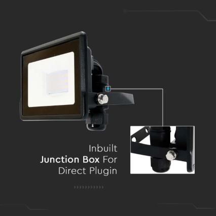 Reflektor LED z bezpośrednim podłączeniem SAMSUNG CHIP LED/10W/230V IP65 6500K czarny