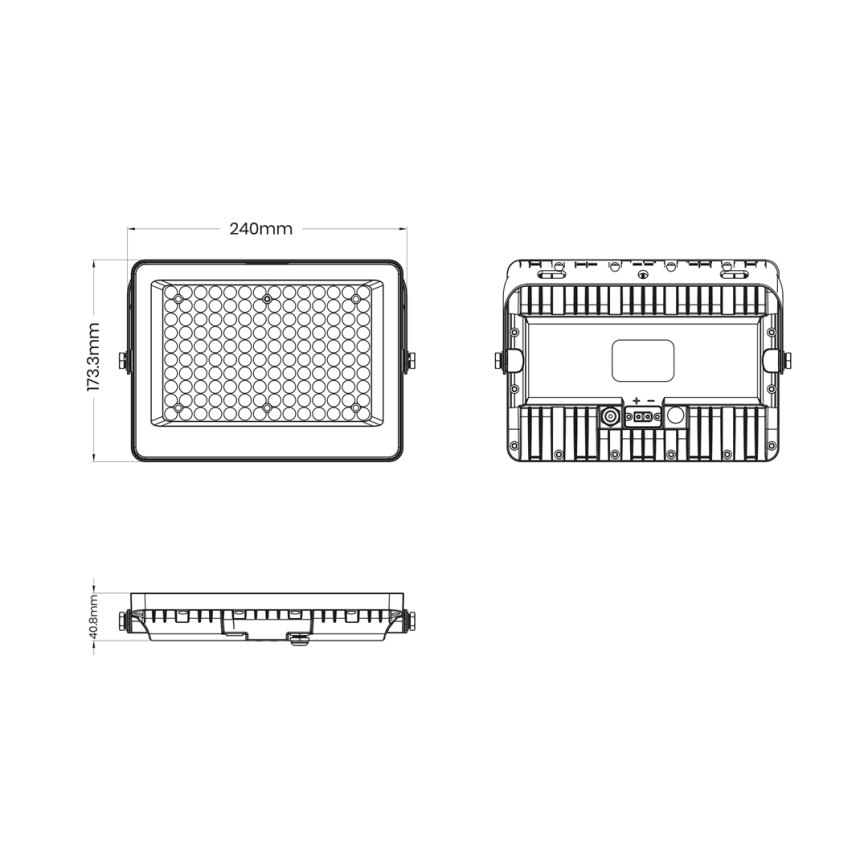 Reflektor LED z panelem solarnym FOCUS 100W/15000 mAh 3,2V 6000K IP65 + pilot zdalnego sterowania