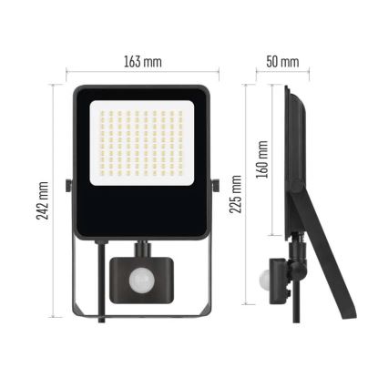 Reflektor LED z czujnikiem VISIO LED/50W/230V 4000K IP65