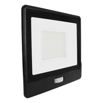 Reflektor LED z czujnikiem LED/50W/230V 6500K IP65 czarny