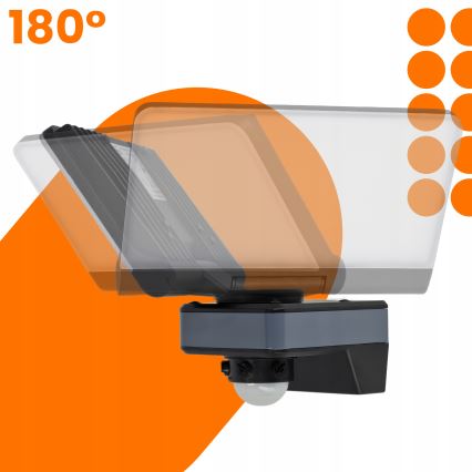 Reflektor LED z czujnikiem ruchu i zmierzchu LED/44W/230V 4200K IP54 czarny