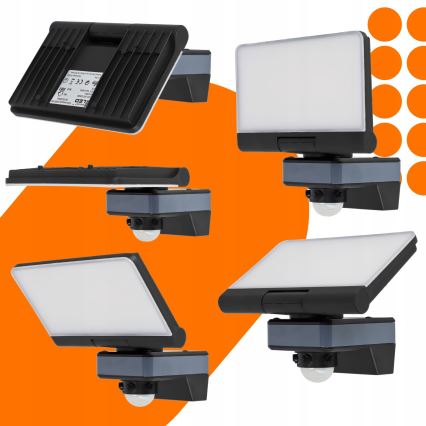 Reflektor LED z czujnikiem ruchu i zmierzchu LED/44W/230V 4200K IP54 czarny