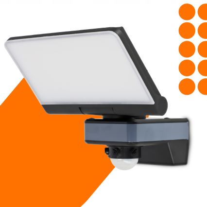 Reflektor LED z czujnikiem ruchu i zmierzchu LED/44W/230V 4200K IP54 czarny