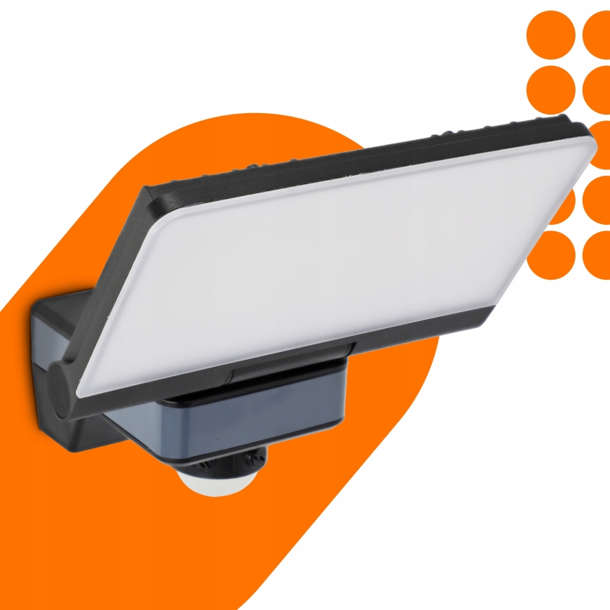 Reflektor LED z czujnikiem ruchu i zmierzchu LED/44W/230V 4200K IP54 czarny
