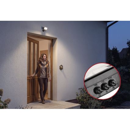 Reflektor LED z czujnikiem ruchu i zmierzchu TAMBO EVO LED/10W/230V 4000K IP44 czarny