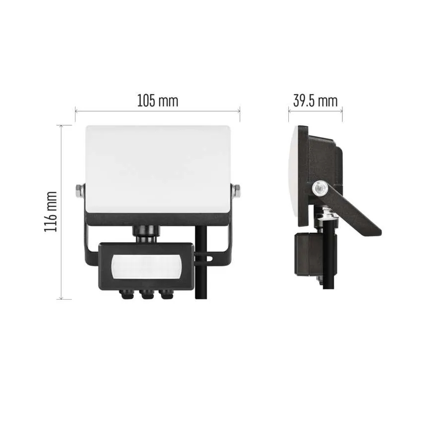 Reflektor LED z czujnikiem ruchu i zmierzchu TAMBO EVO LED/10W/230V 4000K IP44 czarny