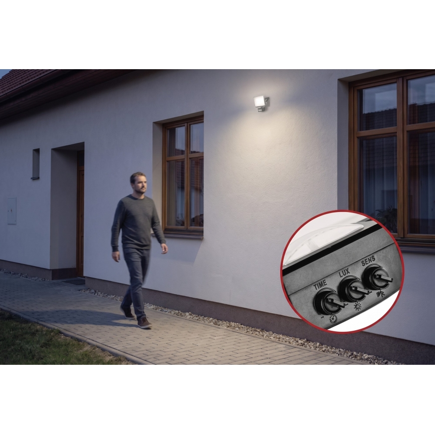 Reflektor LED z czujnikiem ruchu i zmierzchu TAMBO EVO LED/20W/230V 4000K IP44 czarny