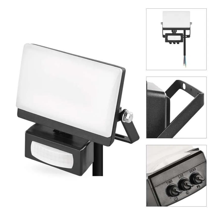 Reflektor LED z czujnikiem ruchu i zmierzchu TAMBO EVO LED/20W/230V 4000K IP44 czarny