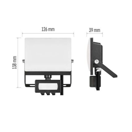 Reflektor LED z czujnikiem ruchu i zmierzchu TAMBO EVO LED/20W/230V 4000K IP44 czarny