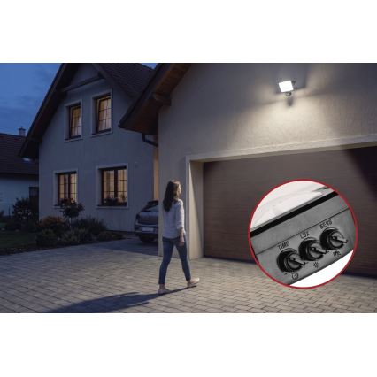 Naświetlacz LED z czujnikiem ruchu i zmierzchu TAMBO EVO LED/30W/230V 4000K IP44 czarny