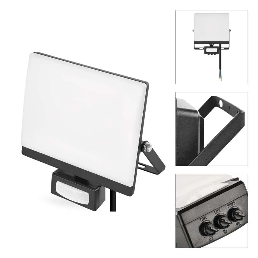 Naświetlacz LED z czujnikiem ruchu i zmierzchu TAMBO EVO LED/30W/230V 4000K IP44 czarny