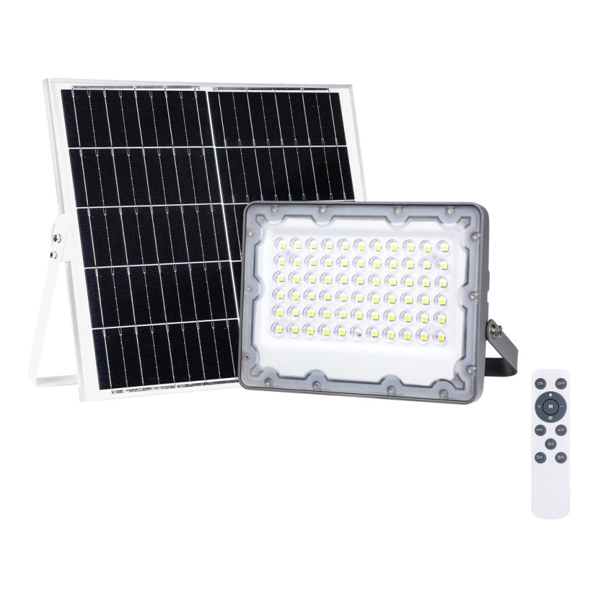 Reflektor LED z panelem solarnym FOCUS 60W/10000 mAh 3,2V 6000K IP65 + pilot zdalnego sterowania