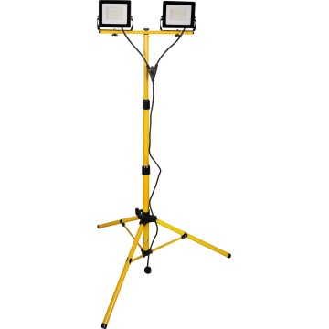 Reflektor LED ze statywem 2xLED/30W/230V 6500K IP65 żółty
