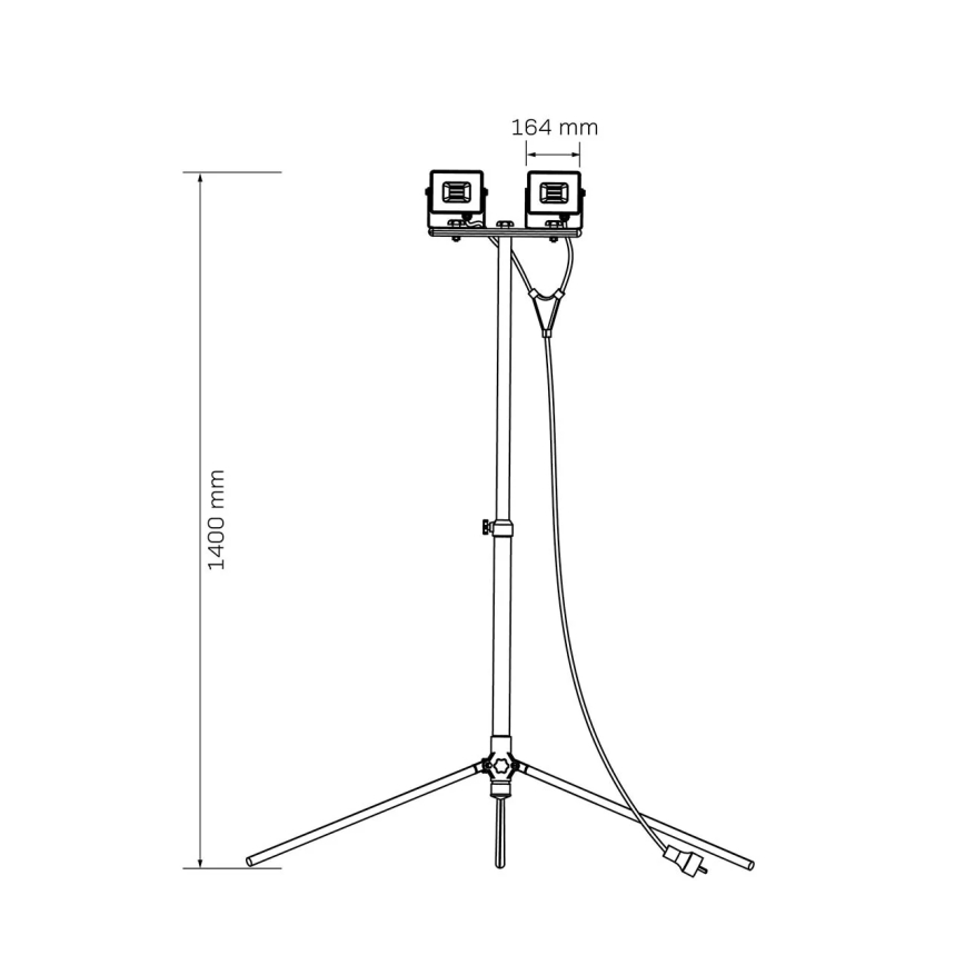 Reflektor LED ze statywem 2xLED/30W/230V 6500K IP65 żółty