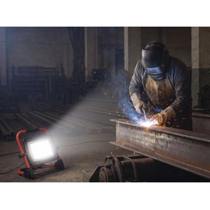 Reflektor LED ze statywem ELION LED/100W/230V 4000K IP65 czerwony/czarny