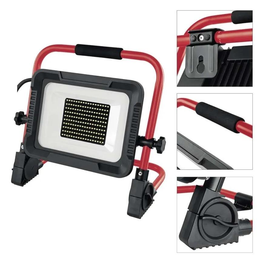 Reflektor LED ze statywem ELION LED/100W/230V 4000K IP65 czerwony/czarny