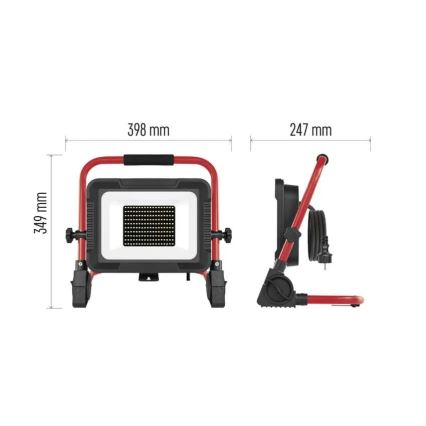 Reflektor LED ze statywem ELION LED/100W/230V 4000K IP65 czerwony/czarny