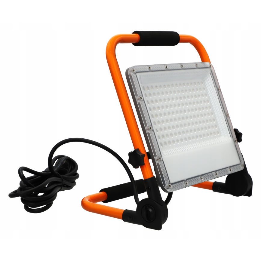 Reflektor LED ze statywem LED/100W/230V 4500K IP65 pomarańczowy