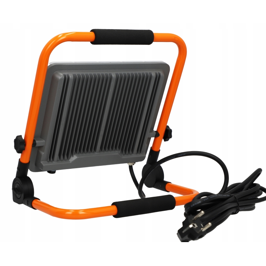 Reflektor LED ze statywem LED/100W/230V 4500K IP65 pomarańczowy