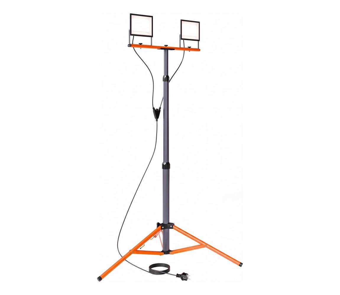 Reflektor LED ze stojakiem 2xLED/50W/230V 4500K IP65 czarny/pomarańczowy