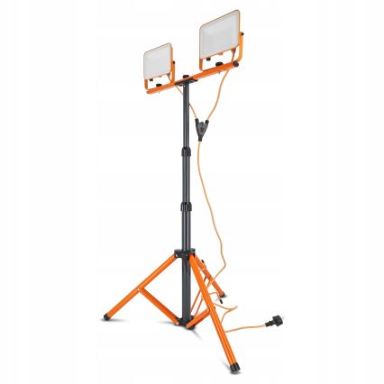 Reflektor LED ze stojakiem 2xLED/50W/230V 4500K IP65 pomarańczowy