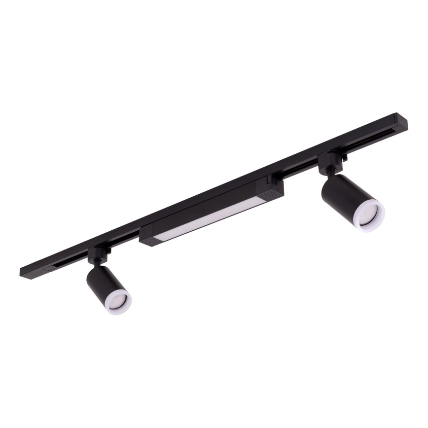 Reflektor punktowy LED do systemu szynowego TRACER, 2x GU10 (10W/230V) + LED 20W, 1 m, czarny