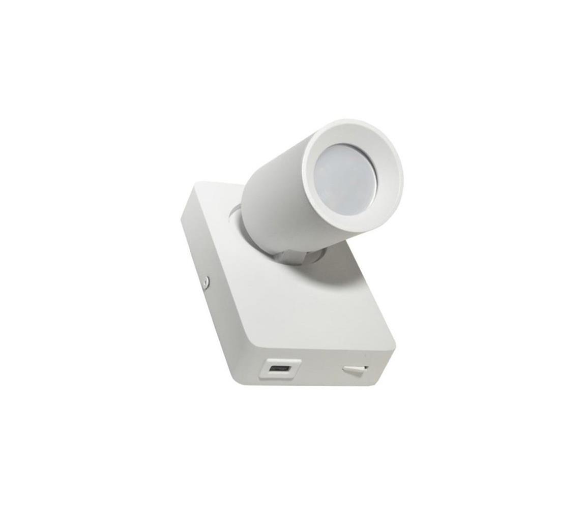 Reflektor ścienny TAFT 1xGU10/30W/230V USB biały