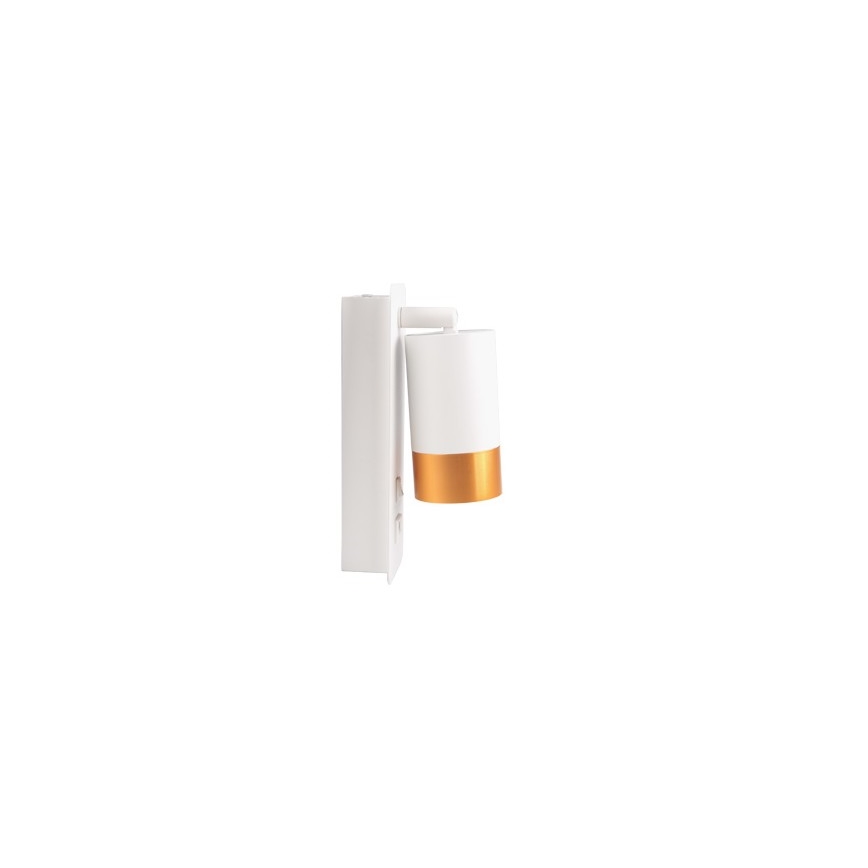 Reflektor ścienny z ładowarką USB 1xGU10/35W/230V biały/złoty