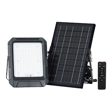 Reflektor solarny LED/10W/3,7V IP65 4000K 8000 mAh czarny + pilot do zdalnego sterowania
