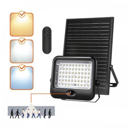Reflektor solarny LED z czujnikiem MHCS LED/35W/3,2V 3000/4000/6500K IP65 15000 mAh + pilot zdalnego sterowania