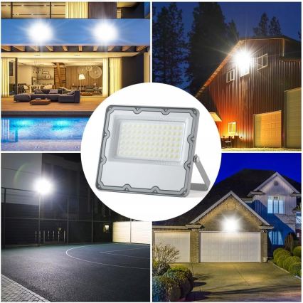 Reflektor zewnętrzny LED/100W/230V 4500K IP65 szary