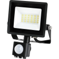 Reflektor zewnętrzny LED z czujnikiem LED/20W/230V IP44 6500K czarny