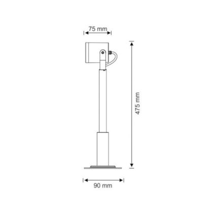 Reflektor zewnętrzny PINO 1xGU10/10W/230V IP44 48 cm