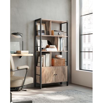 Regał NAVARO brązowy/czarny