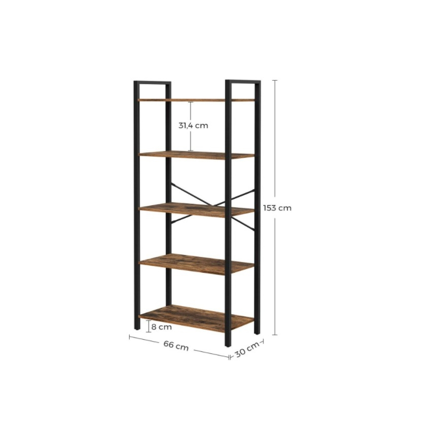 Regał NAVARO brązowy/czarny