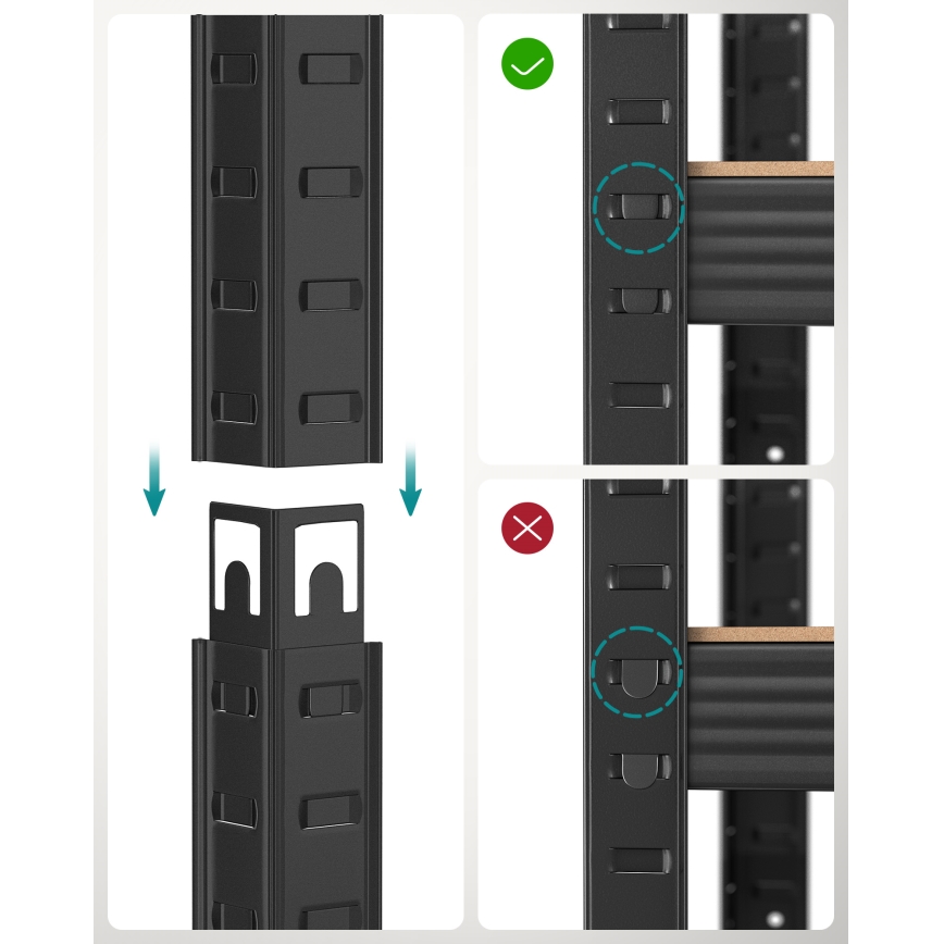 Regał ORDIFY brązowy/czarny