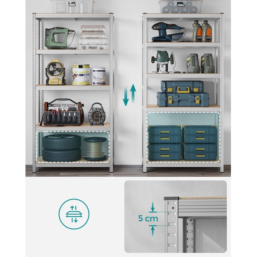 Regał ORDIFY srebrny