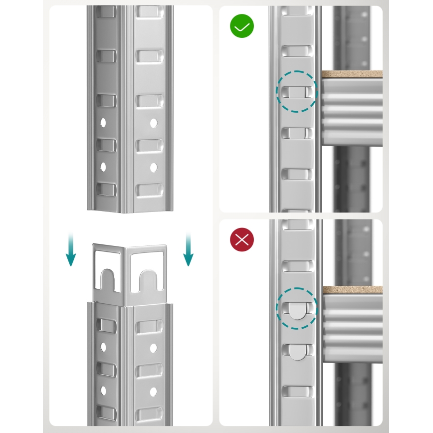 Regał ORDIFY srebrny